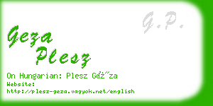 geza plesz business card